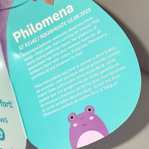 PHILOMENA 🐸 FTM ☆ Purple Toad Original Squishmallow by Kelly Toy ☆ NWT ☆ - Picture 3 of 8